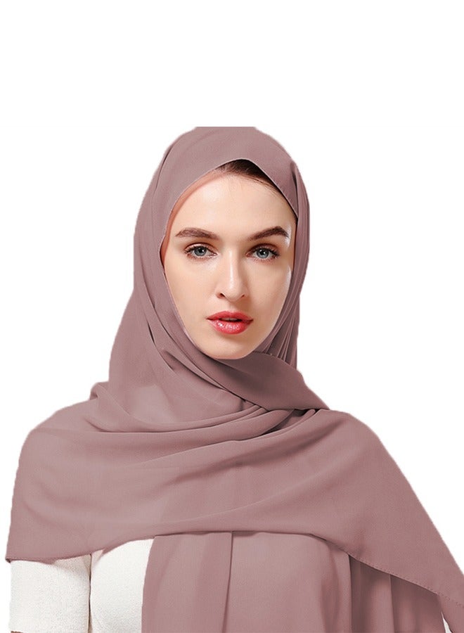 Solid Color Bubble Chiffon Scarf for Women Fashion Soft Hijab Long Scarfs Wrap Scarves  - Image 4