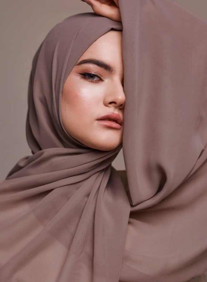 Solid Color Bubble Chiffon Scarf for Women Fashion Soft Hijab Long Scarfs Wrap Scarves - Image 2