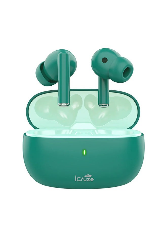 آي كروز سماعات أورا TWS - بلوتوث 5.3، تشغيل حتى 40 ساعة، عزل الضوضاء ENC، محركات 13 ملم، عزل الضوضاء، تحكم باللمس، شحن بمنفذ Type-C - Image 1