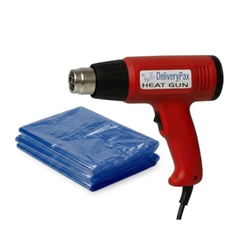 DELIVERYPAX Delivery Pax 2000W Heat Gun Machine with Shrink 10inch x 10m | Heat Gun for Shrink Wrapping | Heat Gun Machine | Hot Gun Machine for Packing| Hot Air Gun Machine for paint and sticker removal - Image 1