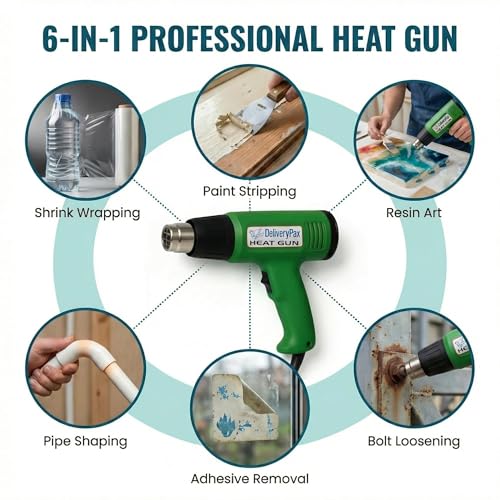 DELIVERYPAX Delivery Pax 2000W Heat Gun Machine with Shrink 10inch x 10m | Heat Gun for Shrink Wrapping | Heat Gun Machine | Hot Gun Machine for Packing| Hot Air Gun Machine for paint and sticker removal - Image 3