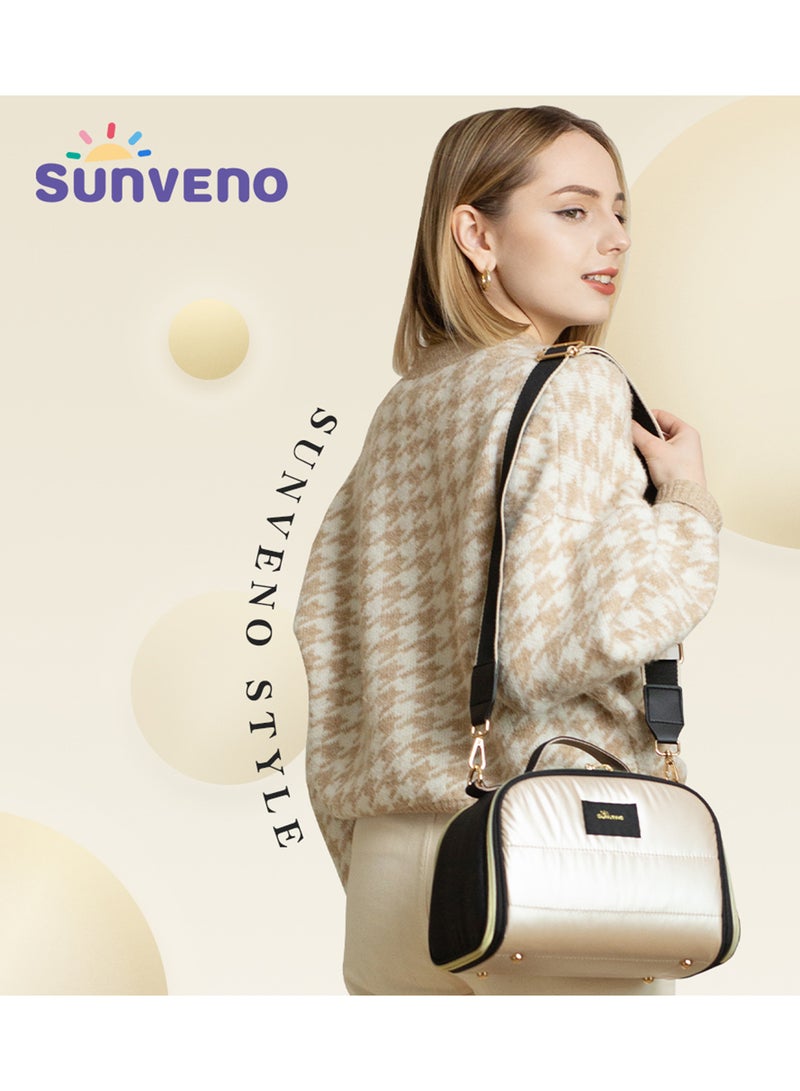 Sunveno Thermal Insulated Lunch Bag And Milk Bag - Gold Large - Image 3