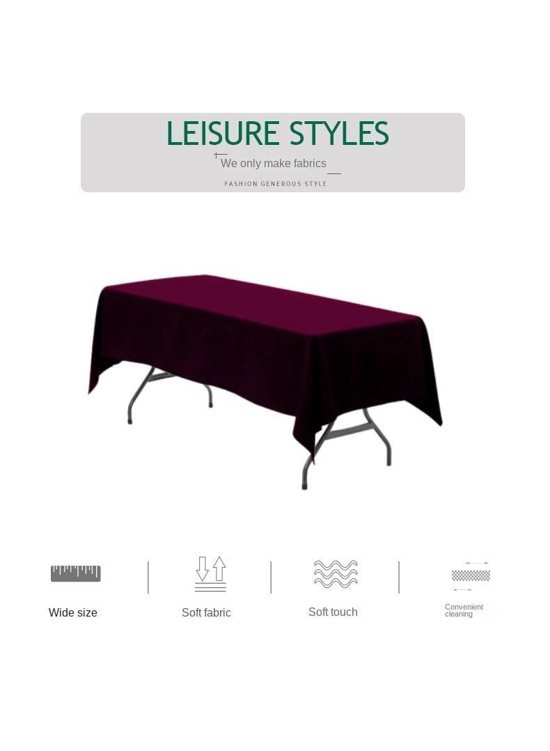 Bluejw 1-Piece Solid Pattern Table Cloth Dark Red - Image 3