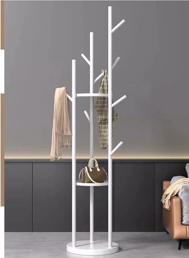 رات سو حمالة الملابس والرافوف مع تصميم حديث وأنيق المعاطف الرفوف الشفافة معاطف الشجر الرفوف لتعليق القبعات حقائب سكارفيكس المعاطف الحديث مع رفوف مزدوجة الرفوف المعاطف الرفوف، 9 هوك -اللون الأبيض  - Image 4
