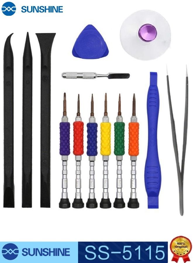 SUNSHINE NUTRITION Ss-5115 Tools 14 Pieces Precision Screwdriver Set Mobile Screen Repair Kit Hands Tools Repair Tools Compatible With All Mobile Devices - Image 1