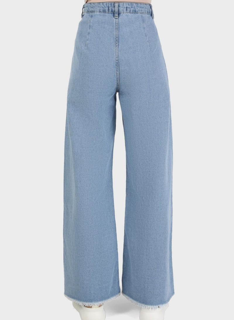 Benin by modanisa Denim Pocket Detail Pants - Image 2