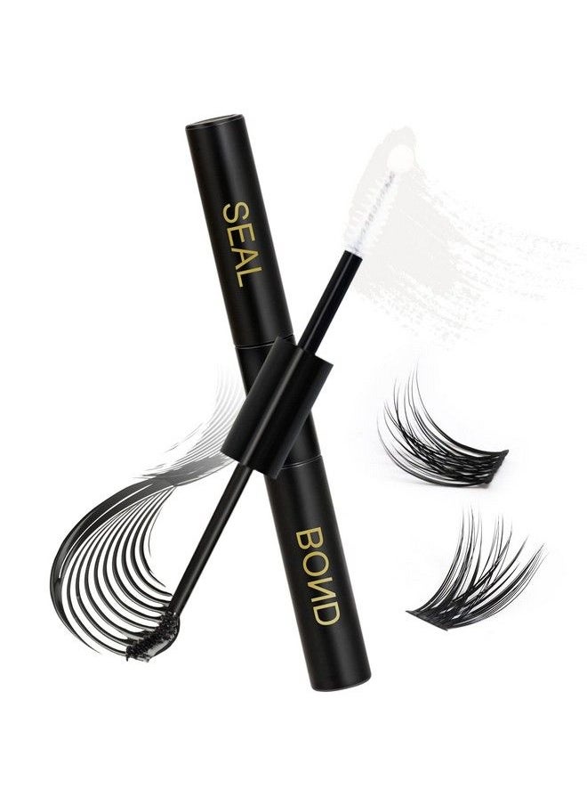 Obeyalash - Lash Bond And Seal For Lash Clusters Strong Hold Eyelash Bond And Seal Lash Glue Long Lasting 48H Lash Cluster Glue For Diy Lash Extension Individual Lashes 2In1(5Ml Black Glue+5Ml Clear Seal) - Image 1