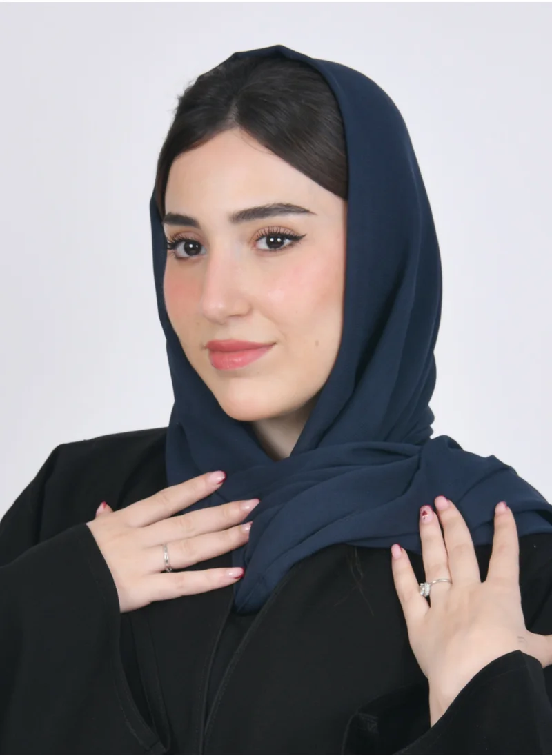 HAWRAA ABAYA Navy silk veil