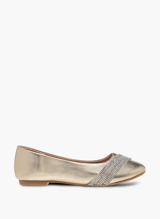 Flora Bella By Shoexpress Girls Embellished Slip-On Ballerina Shoes