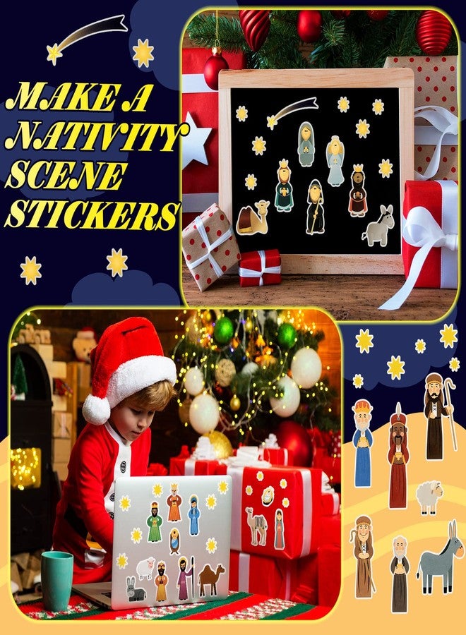 Geosar 36 Sheets Christmas Nativity Stickers Make a Nativity Scene Sticker Funny Jesus Stickers Build Your Own Christmas Crafts for Kids Religious Bible Scene Party Favor Supplies School Game Gifts - Image 4
