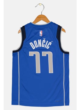 Nike Nike x NBA Kids Boy Dri Fit Dallas Mavericks Basketball Jersey, Blue  - Image 2