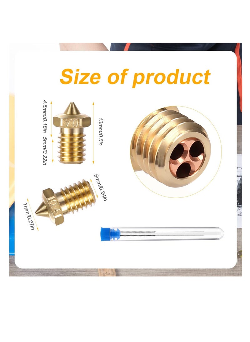 Y&D 3D Printer Nozzles Extruder for V5 V6 0.4mm 1.75mm Filament High FlowContains 5pcs Copper Nozzle with 2pcs Steel Needle Packed Storage Box Parts - Image 2