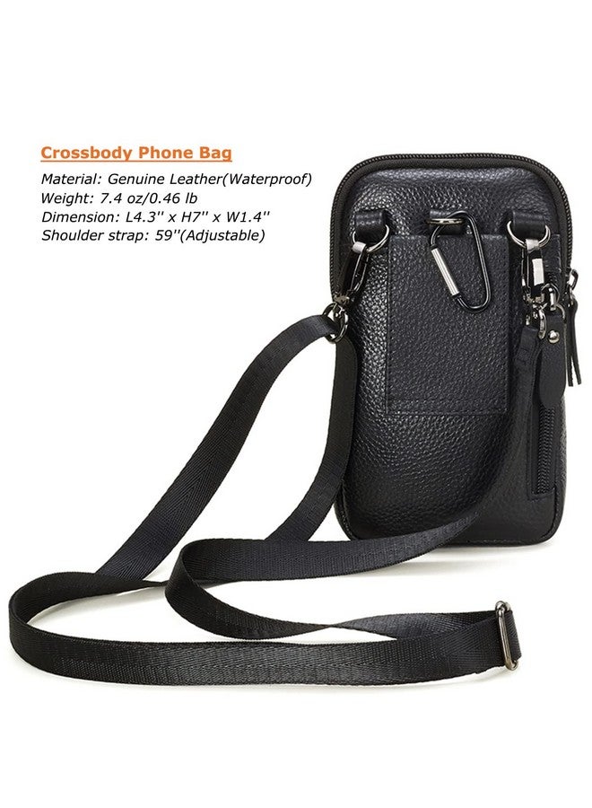 VIIGER VIIGER Leather Cell Phone Shoulder Holster Compatible with iPhone 16 Pro Max 15 Pro Max Galaxy S24 Ultra Large Multi-Pocket Crossbody Phone Bag Smartphone Pouch with Belt Loop Clip for Women, Black  - Image 4