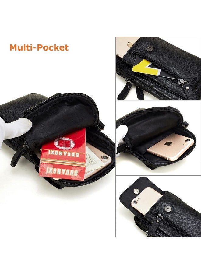 VIIGER VIIGER Leather Cell Phone Shoulder Holster Compatible with iPhone 16 Pro Max 15 Pro Max Galaxy S24 Ultra Large Multi-Pocket Crossbody Phone Bag Smartphone Pouch with Belt Loop Clip for Women, Black  - Image 5
