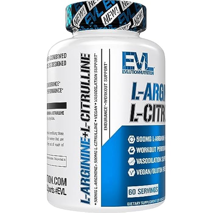 Evlution Nutrition L-Arginine + L-Citrulline - Endurance + Workout Performance Supplement - 1000mg Complex - Vasodilation + Nitric Oxide Support - Vegan + Gluten Free Capsules - 60 Servings - Image 4
