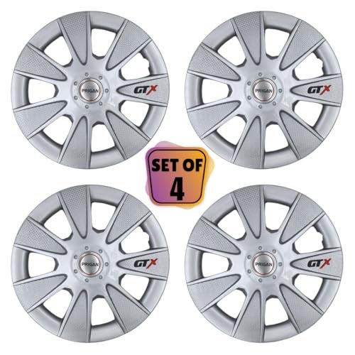 PRIGAN 13 Inch Universal Wheel Cover/Cap for All 13 Inch Cars (Size 13 Inch) (Set of 4 Pcs) (Press Fitting) Model- GTX Silver 13 - Image 2