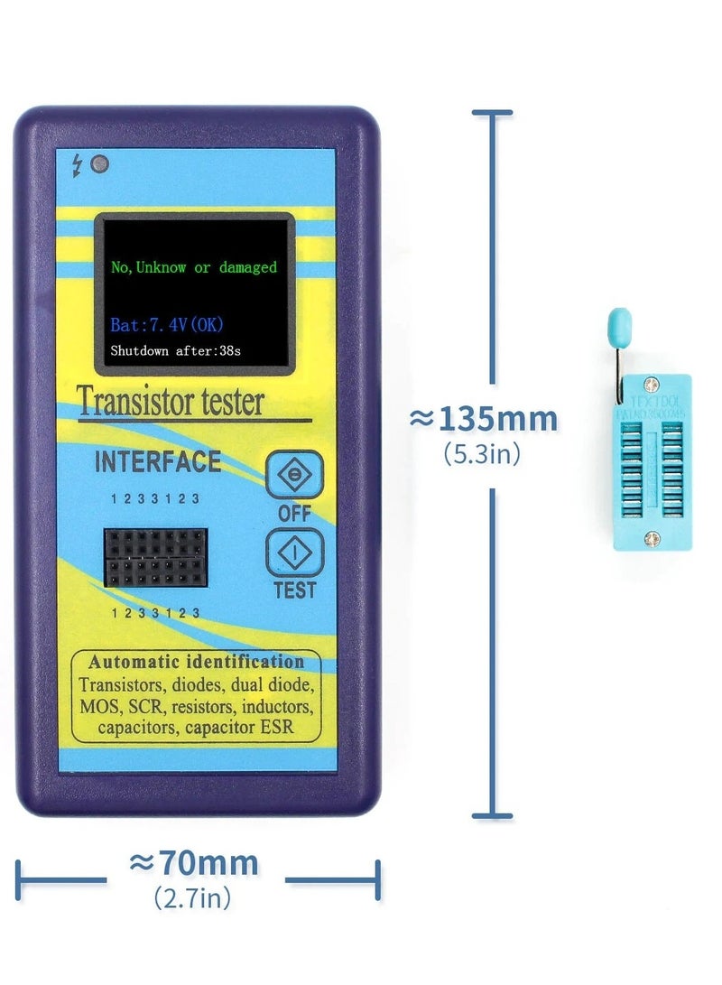 M328 - LCR portable component tester  Diode Thyristor Capacitance Resistor Inductance MOSFET ESR LCR Meter - Image 3