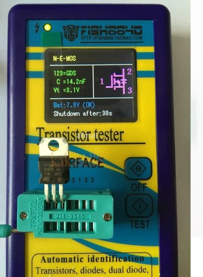 M328 - LCR portable component tester  Diode Thyristor Capacitance Resistor Inductance MOSFET ESR LCR Meter - Image 4