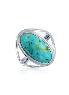 Simple Southwest Boho Style Large Dome Oval Cabochon Gemstone Bezel Set Blue Turquoise Western Statement Ring For Women Split Band .925 Sterling Silver - pzsku/Z5BC067D88A4CDD84C450Z/45/_/1714990371/00391a59-4410-4f44-a8ac-4db80c38827b