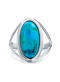 Simple Southwest Boho Style Large Dome Oval Cabochon Gemstone Bezel Set Blue Turquoise Western Statement Ring For Women Split Band .925 Sterling Silver - pzsku/Z5BC067D88A4CDD84C450Z/45/_/1714990442/36acf9f1-cd42-45ce-b454-4cf934d4bae2