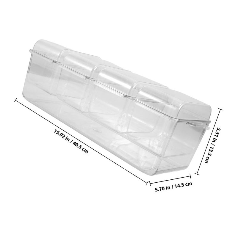 4 Compartment Fruit Salad Tray with Lids Detachable Ice Bin Includes 3 Tongs and 3 Forks - Image 3