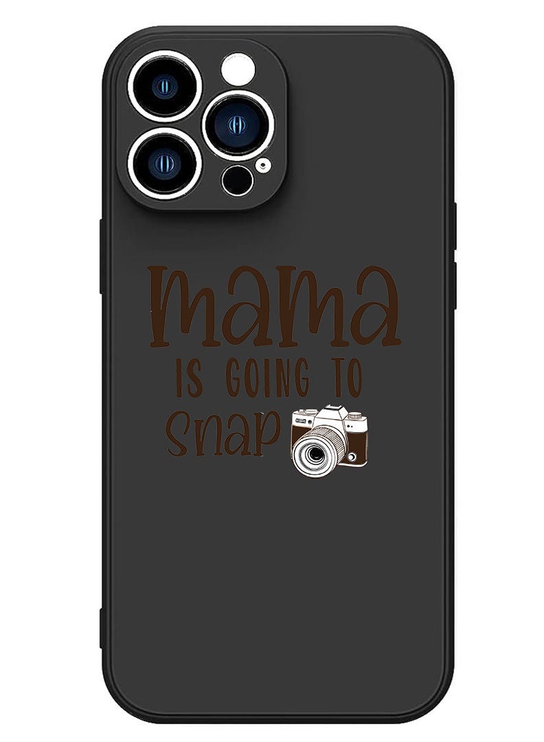 Theodor Protective Slim Fit Case Liquid Silicone Cover with Full Body Protection Anti-Scratch Shockproof Case For iPhone 12 Pro Max Black  - Mama is going to snap black copy - Image 1