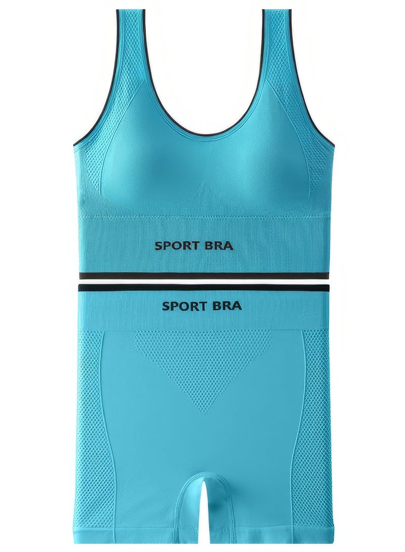 ovitio Light Blue Sports Bra and Panties Set