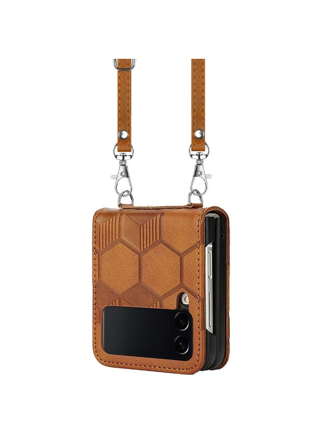 اس-توب جراب هاتف جلدي بتصميم كرة قدم لهاتف Samsung Galaxy Z Flip3 5G Crossbody - Image 2