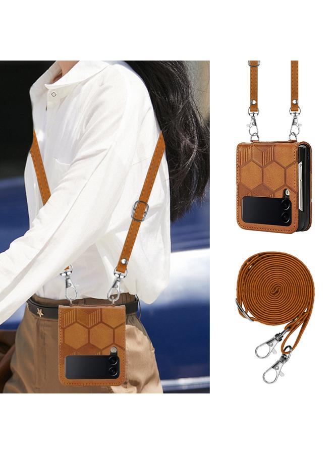 اس-توب جراب هاتف جلدي بتصميم كرة قدم لهاتف Samsung Galaxy Z Flip3 5G Crossbody - Image 4