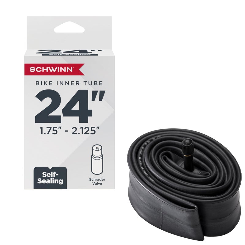 Schwinn Replacement Bike Tire Tube, 24 x 1.75 - 2.125 inch Bike Inner Tube, Self Sealing, Schrader Valve, Durable Construction, Replacement for 24â€ Mountain, cruiser, BMX, or Kids Bicycle Tires - Image 2