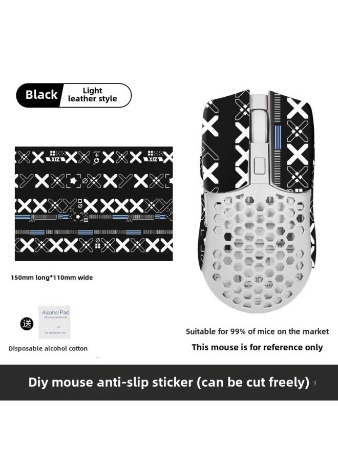 Generic - Universal Universal Mouse Non-slip Stickers Diy Mouse Stickers Back Stickers Side Skirts Sweat-absorbent Sweat-proof Palm Stickers Keyboard Camera-Color: 1 Black Print - Image 1
