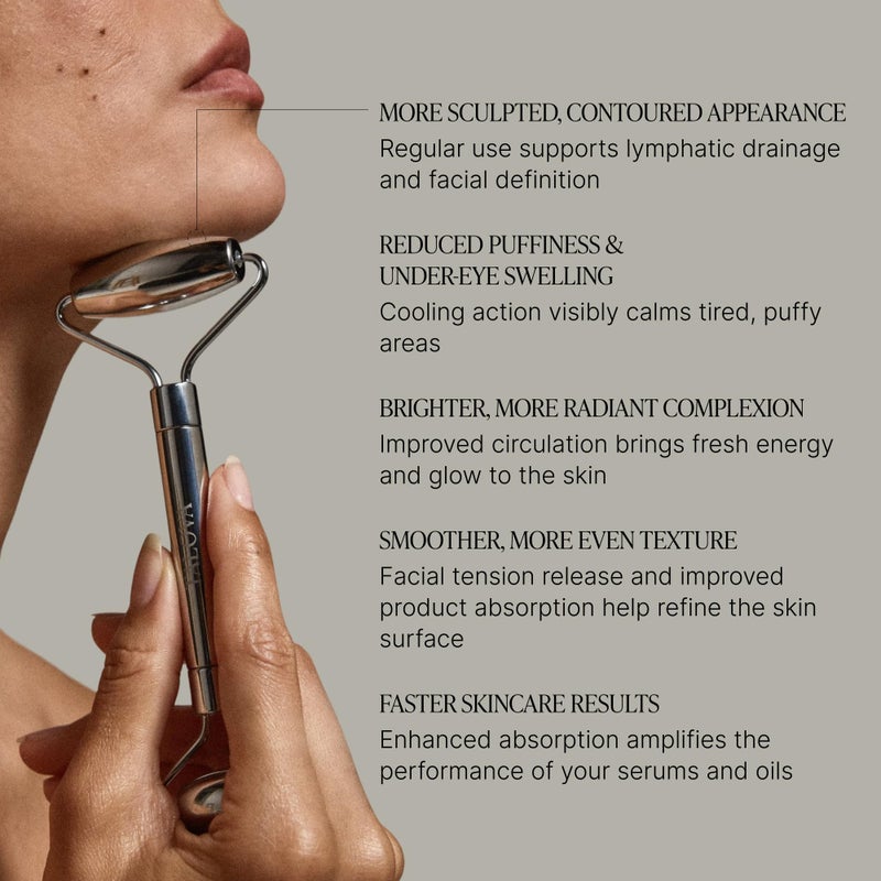 TALOVA - 304-Grade Stainless Steel Facial Roller, Face Roller for Eyes, Double Chin, Jawline & Neck, Reduce Puffiness & Improve Wrinkles, Massage Tool for Anti-Aging, Lifting & Lymphatic Drainage - Image 3