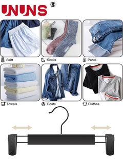 UNUNS 15 Pack Pants Hangers Clothes Hangers with 360 ° Swivel Hooks, Adjustable Non-Slip Clips, Durable and Sturdy Plastic Hanger for Pants, Skirts, Clothes  - Image 4