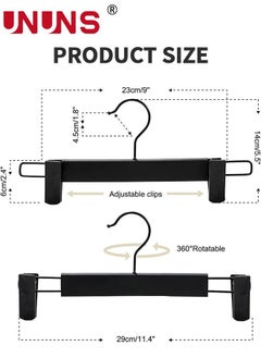 UNUNS 15 Pack Pants Hangers Clothes Hangers with 360 ° Swivel Hooks, Adjustable Non-Slip Clips, Durable and Sturdy Plastic Hanger for Pants, Skirts, Clothes  - Image 2