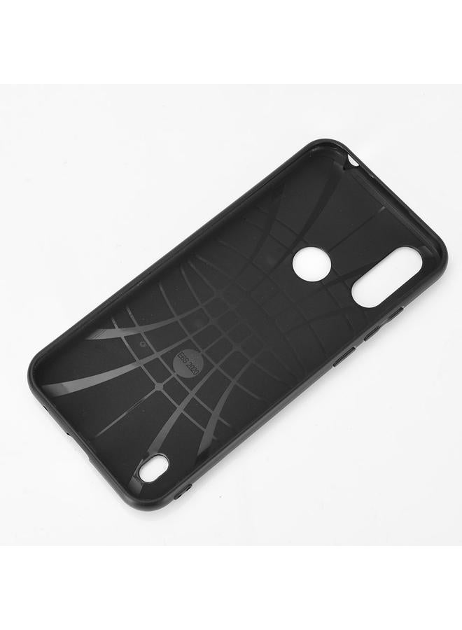 اس-توب جراب لهاتف Motorola Moto E6s 2020 مقاوم للصدمات بنمط جلد البقر المخيط، مصنوع من مادة البولي يوريثين الحراري + البولي يوريثان الحراري + مادة TPU - Image 5