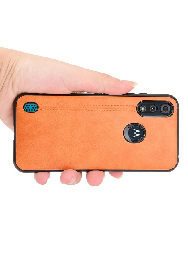 اس-توب جراب لهاتف Motorola Moto E6s 2020 مقاوم للصدمات بنمط جلد البقر المخيط، مصنوع من مادة البولي يوريثين الحراري + البولي يوريثان الحراري + مادة TPU - Image 3