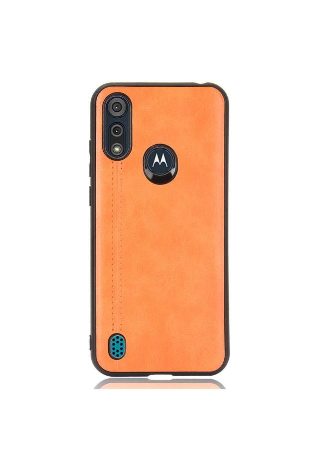 اس-توب جراب لهاتف Motorola Moto E6s 2020 مقاوم للصدمات بنمط جلد البقر المخيط، مصنوع من مادة البولي يوريثين الحراري + البولي يوريثان الحراري + مادة TPU - Image 2