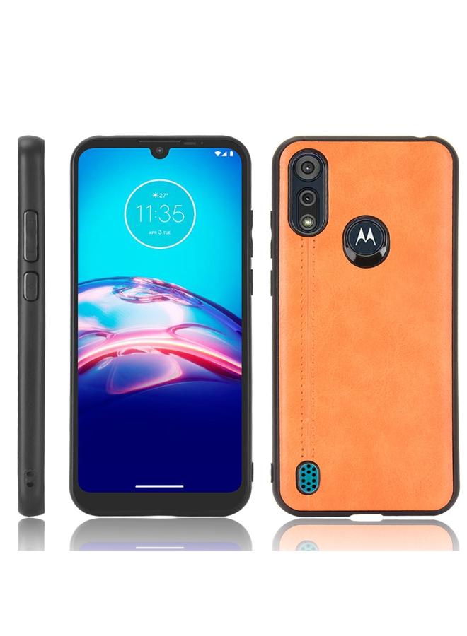 اس-توب جراب لهاتف Motorola Moto E6s 2020 مقاوم للصدمات بنمط جلد البقر المخيط، مصنوع من مادة البولي يوريثين الحراري + البولي يوريثان الحراري + مادة TPU - Image 1