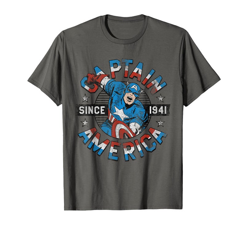 Marvel Avengers Vintage Captain America Comic Hero Since 41 T-Shirt - Image 1