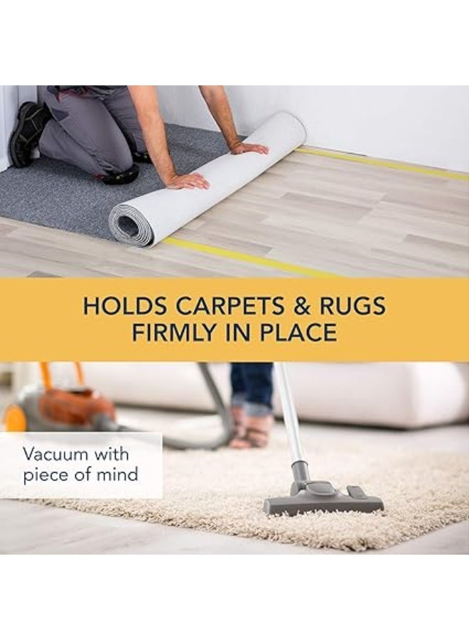 Asmaco Carpet Tape-Double sided adhesive-2pcs- 48mm x 15mtr- 2inch- Transparent- Heavy Duty Carpet tape for Rugs,Carpets,Mats,Runners-Indoor gripping tape double sided adhesive-works on all flooring - Image 3