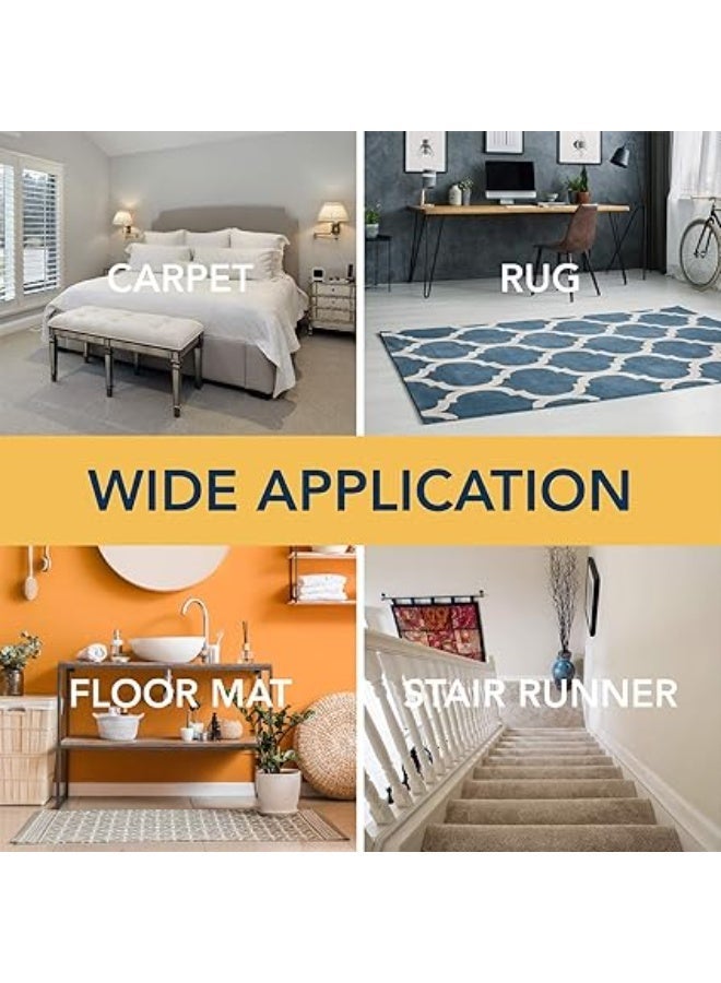 Asmaco Carpet Tape-Double sided adhesive-2pcs- 48mm x 15mtr- 2inch- Transparent- Heavy Duty Carpet tape for Rugs,Carpets,Mats,Runners-Indoor gripping tape double sided adhesive-works on all flooring - Image 4