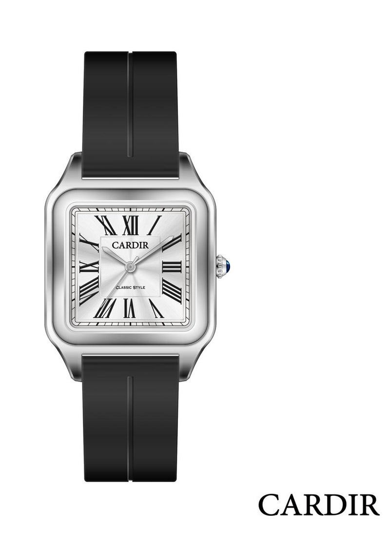 CARDIR Modern Carder watch with a rubber strap and a transparent dial with a modern design of Latin letters  - Image 1