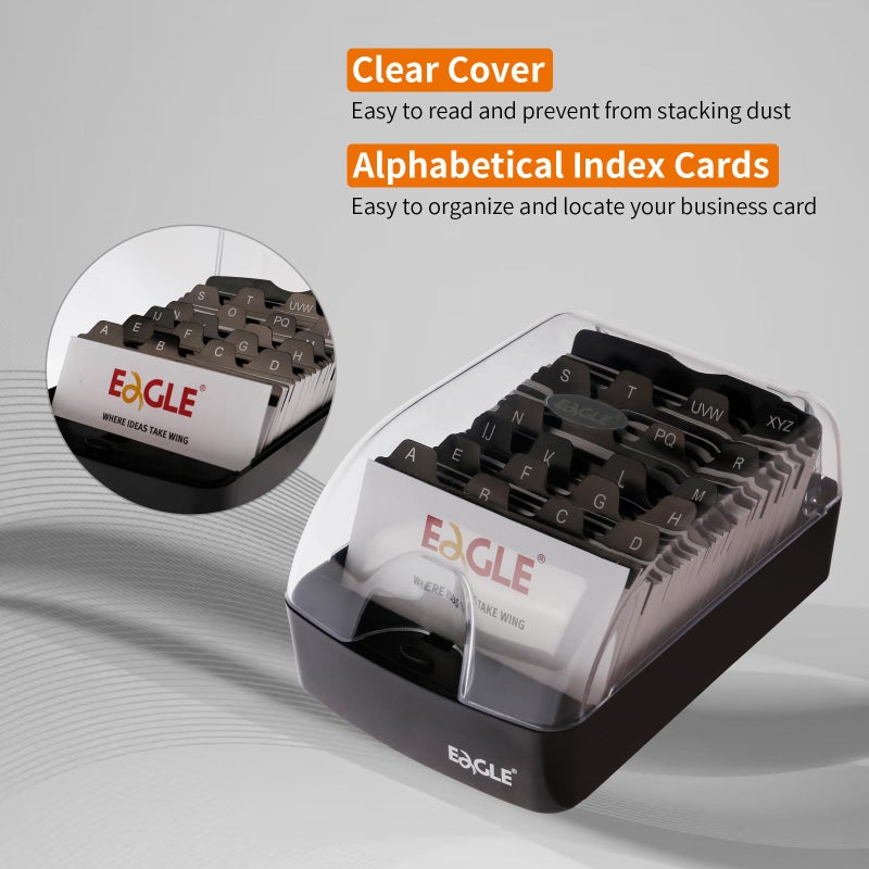 Eagle Business Card Box, Push-Button,Storage up to 350 Cards - Image 2