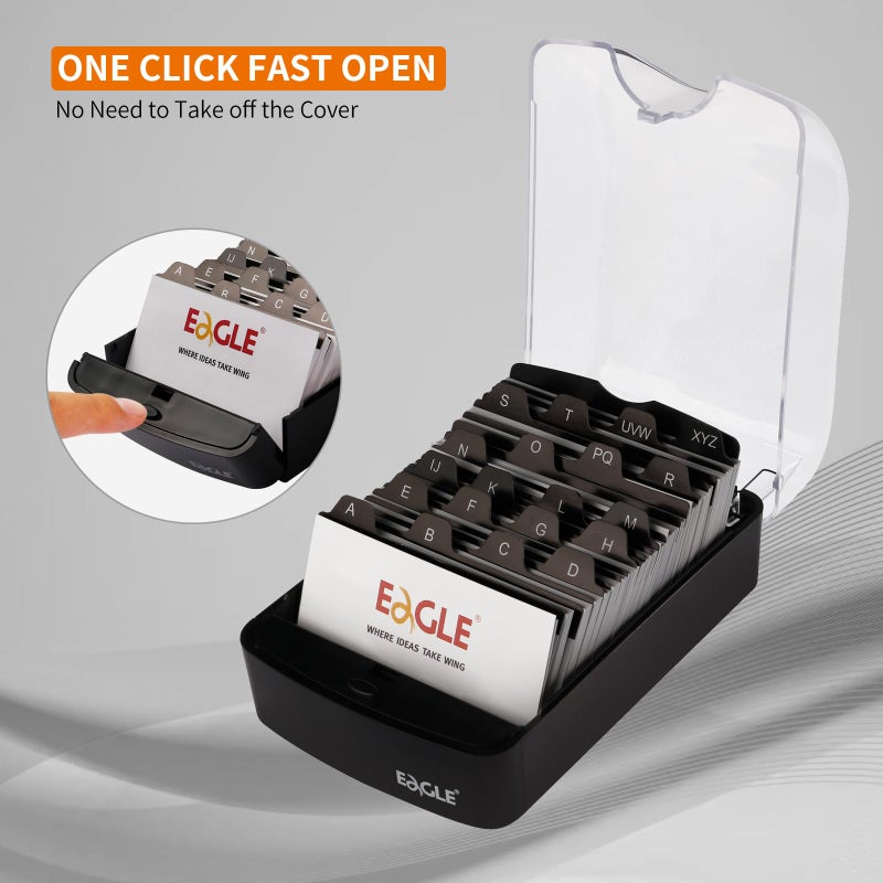 Eagle Business Card Box, Push-Button,Storage up to 350 Cards - Image 3