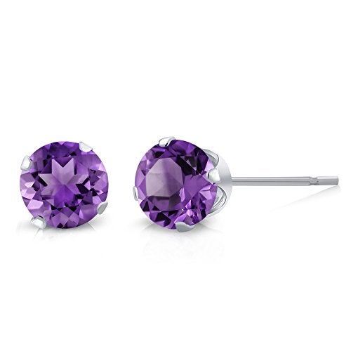 Gem Stone King 925 Sterling Silver Set of 6 Round 4MM Gemstone Stud Earrings - Amethyst, Topaz, Garnet, Citrine, Peridot - Sparkling and Elegant Jewelry For Women Men - Image 2