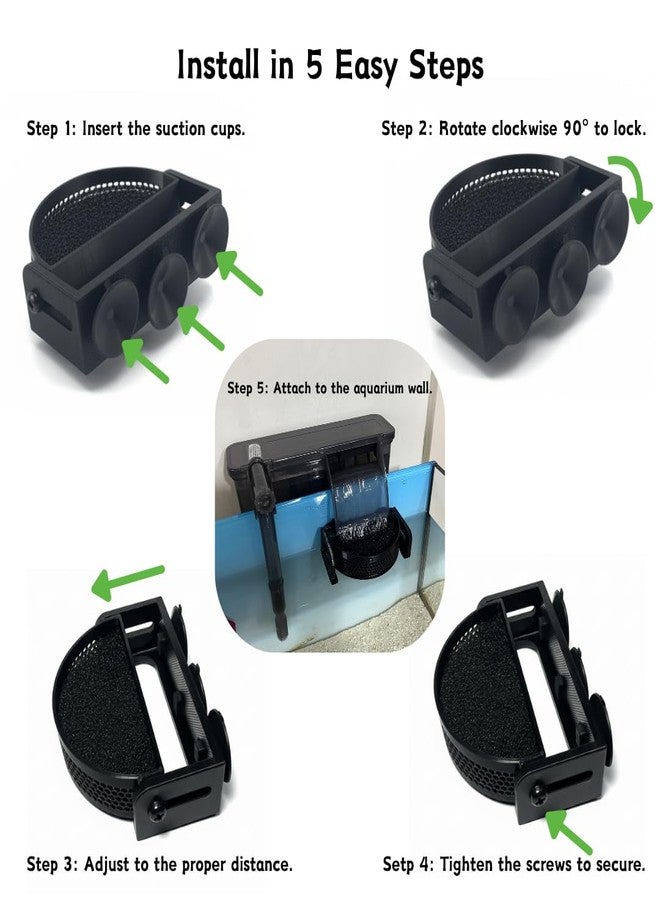 BEVINKATE Aquarium Filter Baffle with Suction Cups, Fish Tank Flow Controller, Water Surface Calmer & Flow Reducer for Betta Fish and Shrimp (Black, Medium) - Image 5