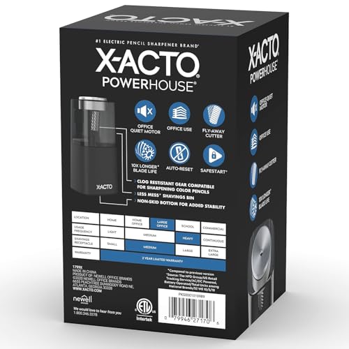 X-ACTO® Powerhouse® Electric Pencil Sharpener, Black - Image 2