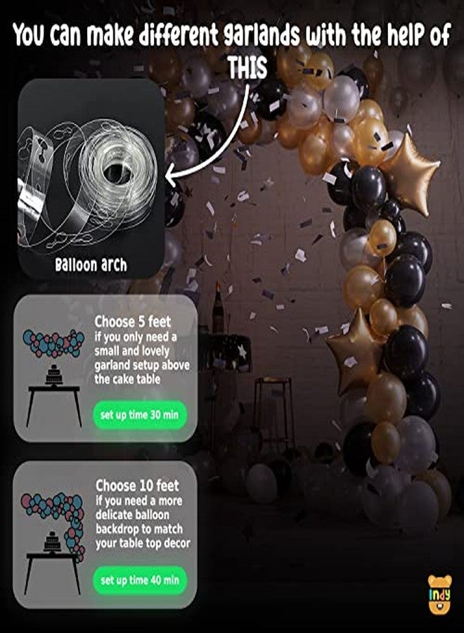 Just Party Balloon Arch foil Strip for Garland Decoration / 5 meter Tape Strip for wedding/Birthday/Anniversary Party - 1 piece Roll,transparent - Image 4