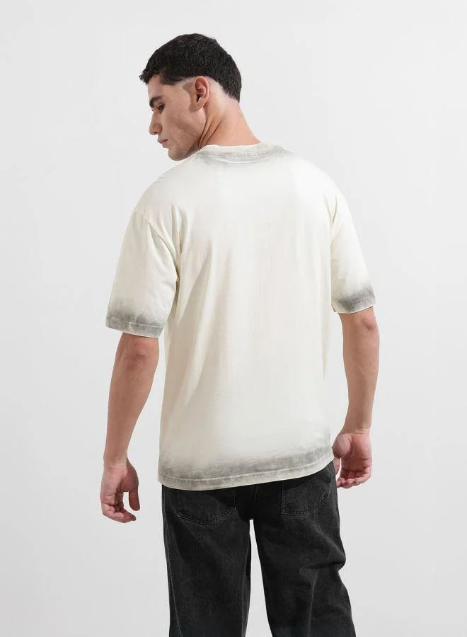 The Indian Garage Co Men Relaxed Fit Graphic Printed Crew Neck Half Sleeves T-Shirt