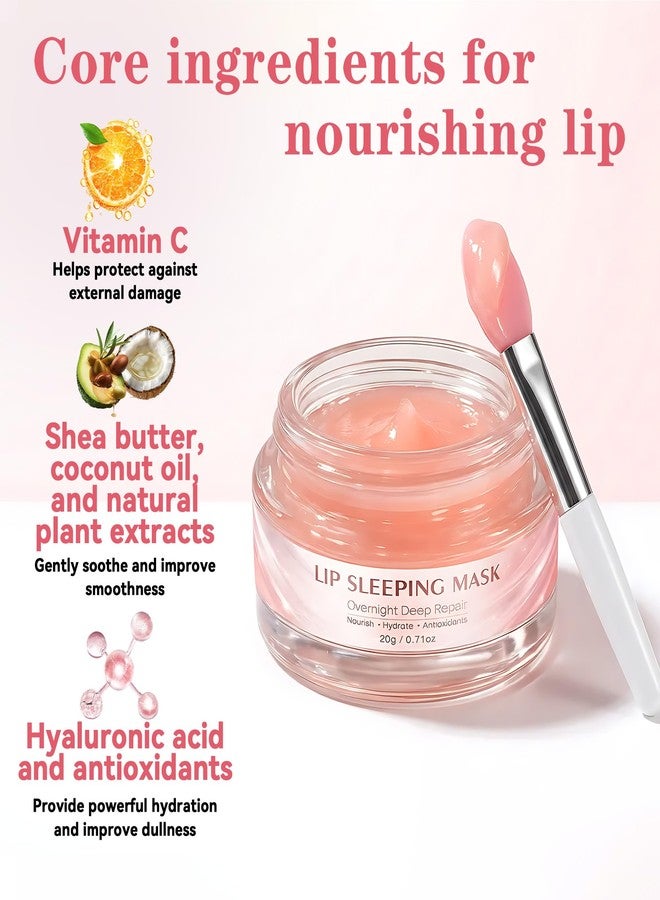 Lubynia Lip Mask Overnight: Nourish, Hydrate Lip Mask with Shea Butter, Hyaluronic Acid, Vitamin C, Natural Plant Oils, Antioxidants, Lip Sleeping Mask for Flaky Dry Lips, 0.71oz, Mothers day Gifts - Image 5